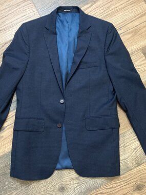DKNY Mens Modern Fit Suit Jacket Blazer 38R Navy